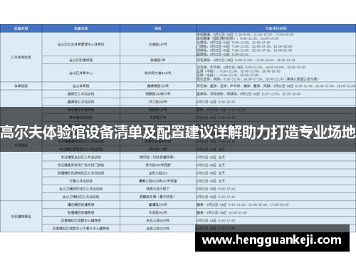 高尔夫体验馆设备清单及配置建议详解助力打造专业场地